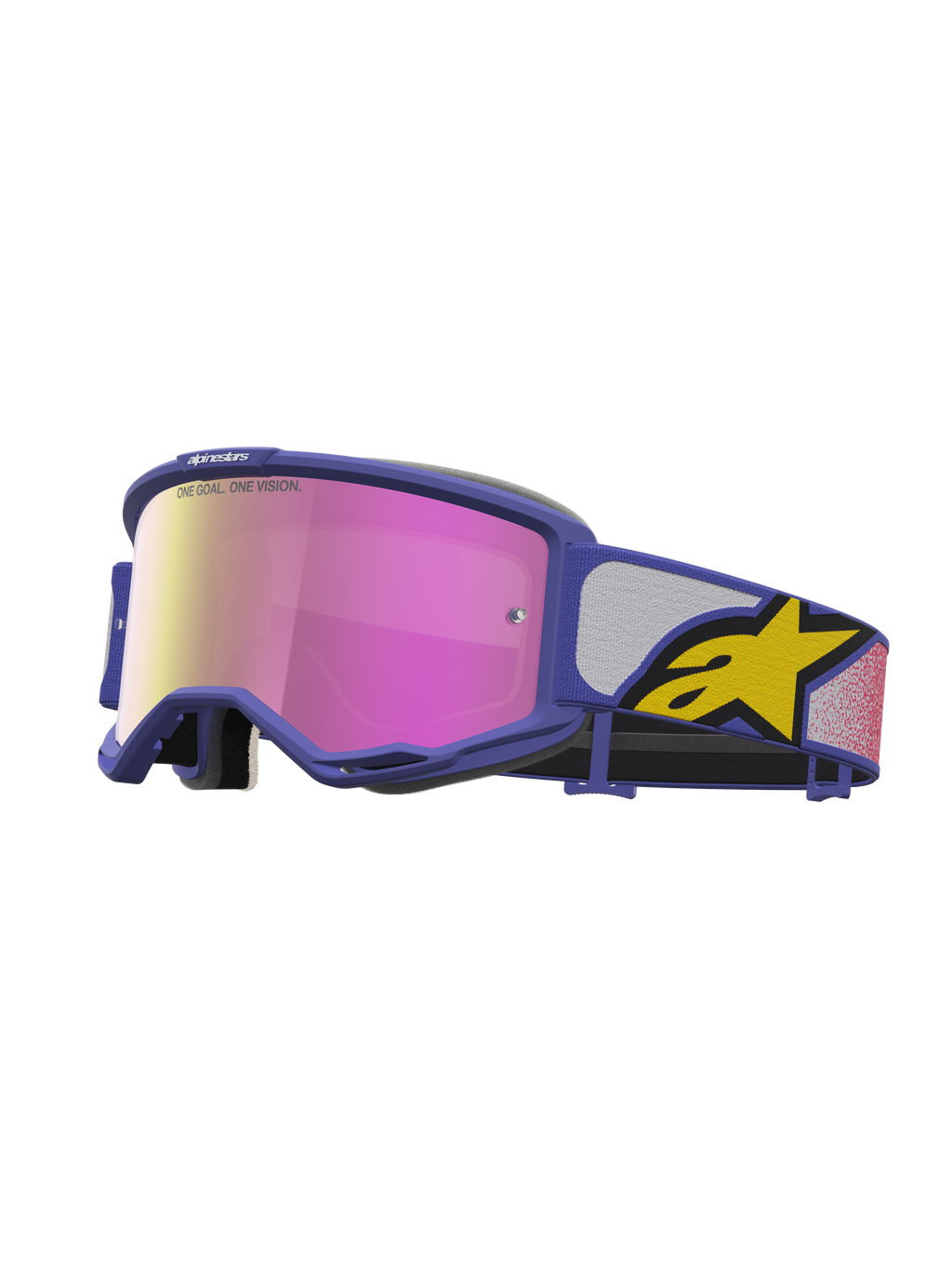 Alpinestars óculos Vision 5 Drag, equipamento de motocross unissexo, roxo e rosa, lente espelhada e ventilação RAM-AIR