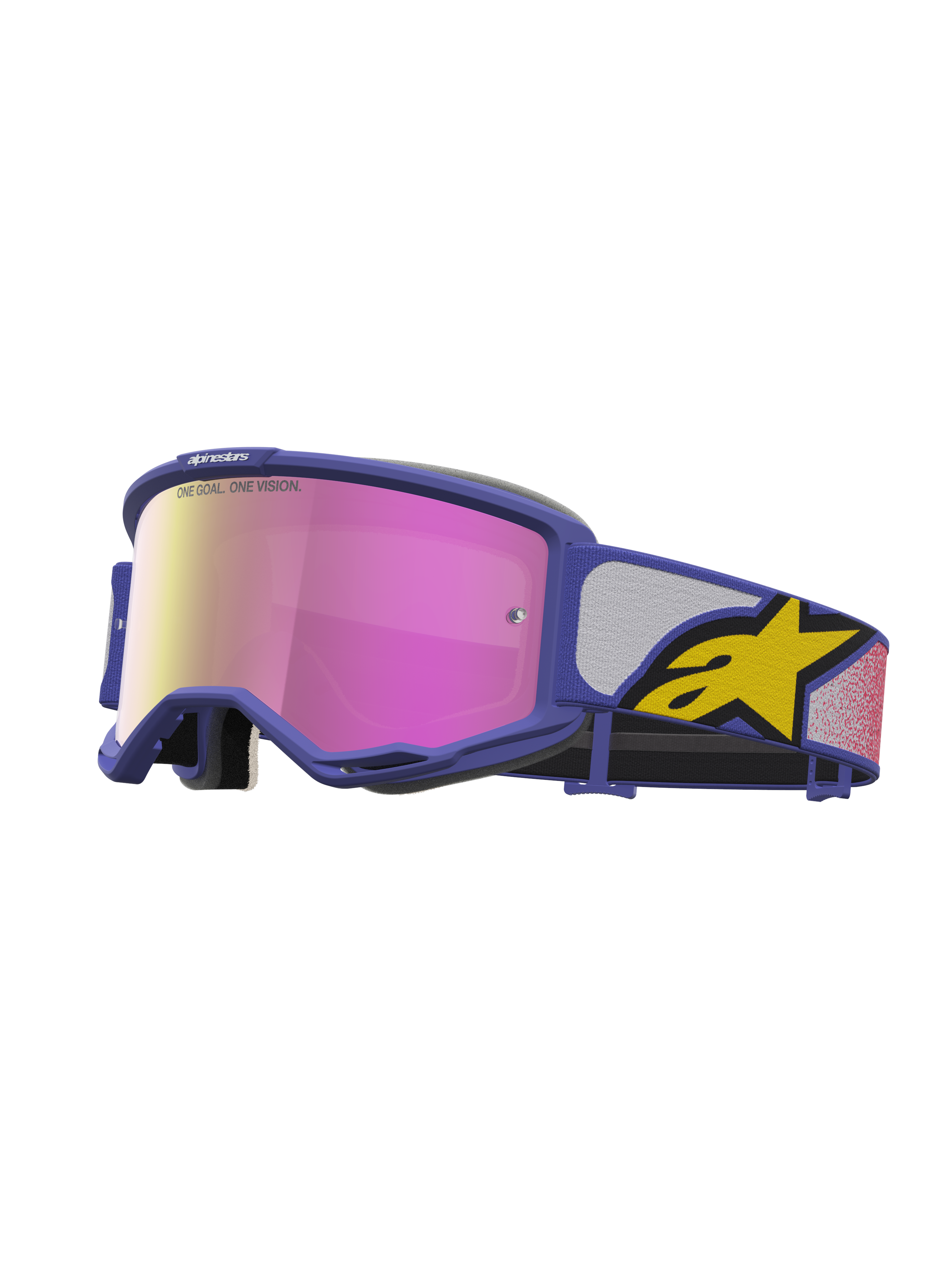 Alpinestars óculos Vision 5 Drag, equipamento de motocross unissexo, roxo e rosa, lente espelhada e ventilação RAM-AIR