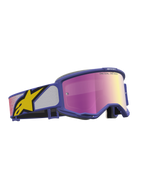 Alpinestars Vision 5 Drag, óculos de motocross, roxo e lente rosa espelhada, estrutura A-FLEX e ventilação RAM-AIR