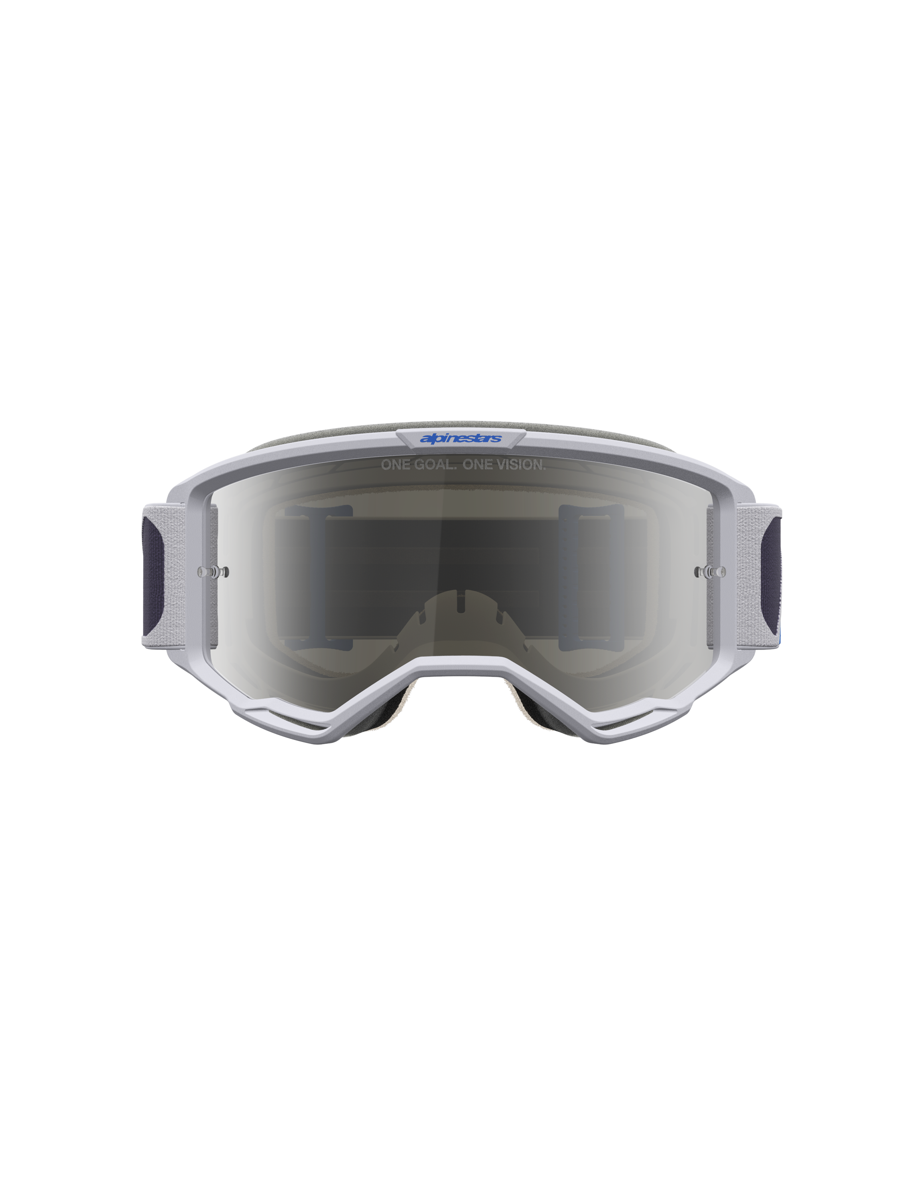 Alpinestars Vision 5 Drag, óculos de motocross para todo-o-terreno, lilás claro e azul, lente prateada espelhada, ventilação RAM-AIR e armação A-FLEX