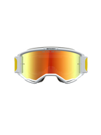 Alpinestars Vision 5 Drag, óculos de motocross com armação branca e lente espelhada laranja e vermelha, ventilação RAM-AIR