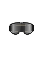 Alpinestars Vision 5 Corp Goggles, óculos de motocross, pretos com lente Mirror Silver, vista frontal apresentando o texto 'ONE GOAL. ONE VISION.' e o logótipo Alpinestars, design elegante para corridas de todo-o-terreno e motocross