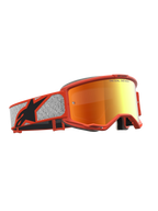 Alpinestars Vision 5 Rora, óculos de motocross para todo-o-terreno, laranja e prateados, com lente espelhada vermelha e armação A-FLEX