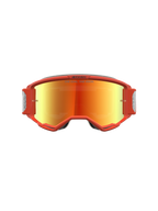 Alpinestars Vision 5 Rora, óculos de motocross laranja, lente espelhada prateada, estrutura A-FLEX para todo-o-terreno.