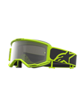 Alpinestars Óculos Vision 5 Rora, óculos de motocross pretos e amarelos fluo, lente espelhada e ventilação RAM-AIR.