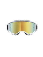 Alpinestars Óculos Vision 5 Rora para motocross, brancos com lentes douradas espelhadas e ventilação RAM-AIR
