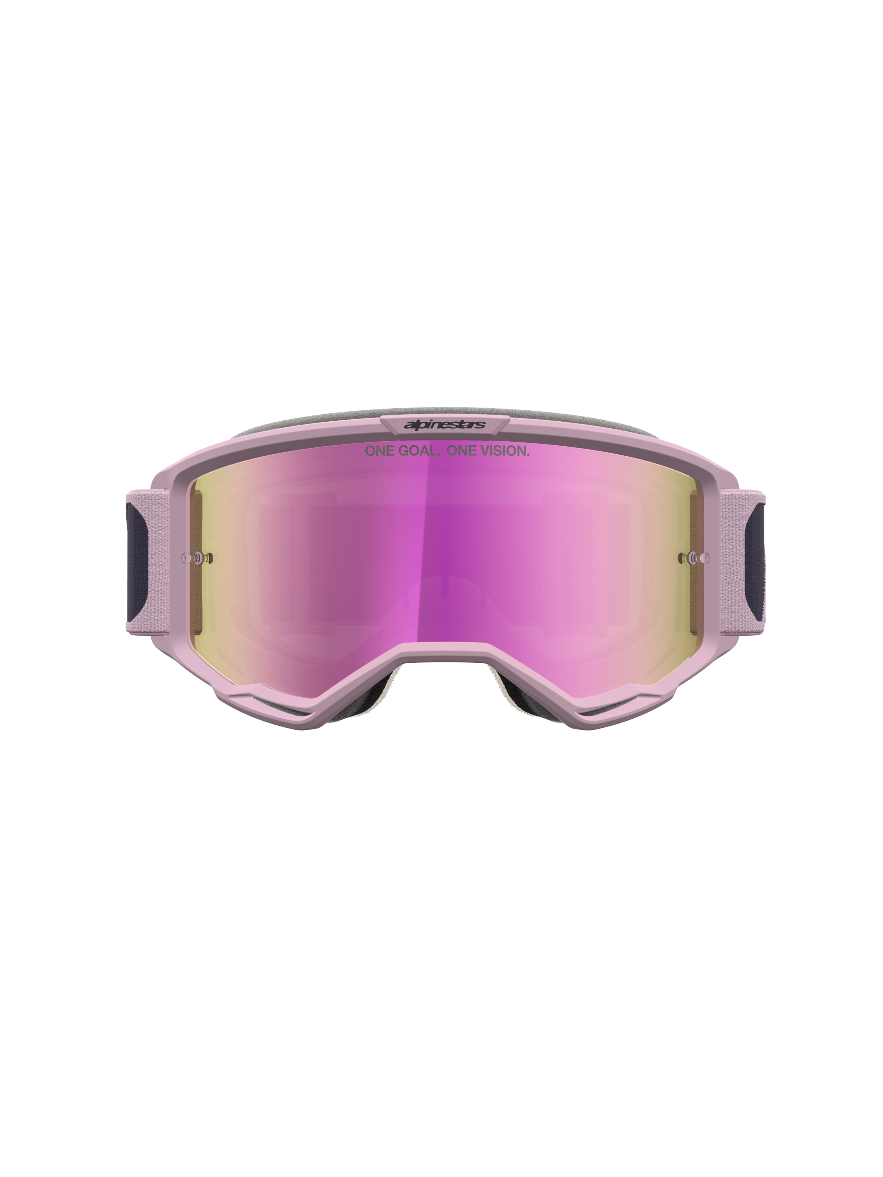 Alpinestars Vision 5 Rora, óculos de motocross em cinzento e rosa, lente rosa espelhada e estrutura em uretano A-FLEX