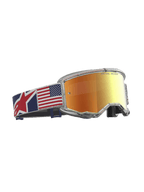 Alpinestars Vision 5 Le Fiftyfold, óculos de motocross de edição limitada, lente vermelha espelhada, armação transparente e fita com a bandeira dos EUA, equipamento para todo-o-terreno