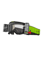 Alpinestars Vision 5 Hollow Goggles Roll Off, óculos de motocross, cinzento e amarelo néon, lente transparente anti-embaciamento com sistema roll-off WIDE-VISION integrado, fita amarela néon vibrante com branding a preto, proteção ocular durável para todo-o-terreno