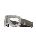 Alpinestars Vision 5 Hollow Goggles, óculos de motocross, armação branca com lente transparente, fita larga cinzento-claro com letras Alpinestars arrojadas em cinzento-escuro, acolchoamento de espuma multicamada, proteção ocular de alto desempenho para todo-o-terreno