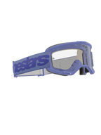 Alpinestars Vision 5 Wordmark Goggles, Motocross Goggles, Purple and Clear, featuring a wide purple strap with Alpinestars branding, flexible urethane frame, clear anti-fog lens, and multi-layer face foam