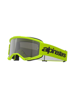 Alpinestars Vision 3 Wordmark Goggles, óculos de motocross, amarelo néon e espelhado prateado, com armação e correia amarelo vibrante e logótipo Alpinestars preto, proteção ocular de alta performance para corridas fora de estrada
