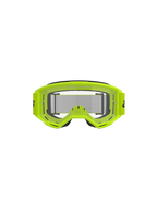 Óculos Alpinestars Vision 3 Wordmark, óculos de motocross, amarelo néon e transparente, armação amarela néon vibrante, lente transparente anti-embaciamento, correia larga tecida, equipamento de corrida todo-o-terreno