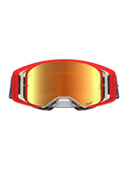Alpinestars Supertech LE Fiftyfold, óculos de motocross, vermelhos e azuis com lentes espelhadas refletoras, estilo off-road.