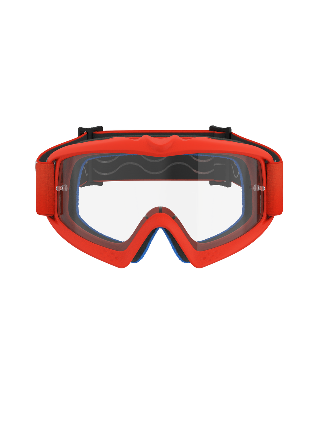 Óculos Alpinestars Vision Youth Corp, óculos de motocross, cor de laranja com lente transparente, armação laranja vibrante e correia a condizer, espuma facial azul visível no interior, lente transparente anti-embaciamento com pinos para tear-off, concebidos para jovens pilotos, proteção ocular de alto desempenho para corridas todo-o-terreno