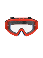 Óculos Alpinestars Vision Youth Corp, óculos de motocross, cor de laranja com lente transparente, armação laranja vibrante e correia a condizer, espuma facial azul visível no interior, lente transparente anti-embaciamento com pinos para tear-off, concebidos para jovens pilotos, proteção ocular de alto desempenho para corridas todo-o-terreno