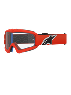 Alpinestars Vision Youth Corp Goggles, óculos de motocross, laranja e transparente, com armação laranja e correia larga com logótipo preto e branco, lente transparente anti-embaciamento, concebidos para jovens pilotos e corridas de todo-o-terreno