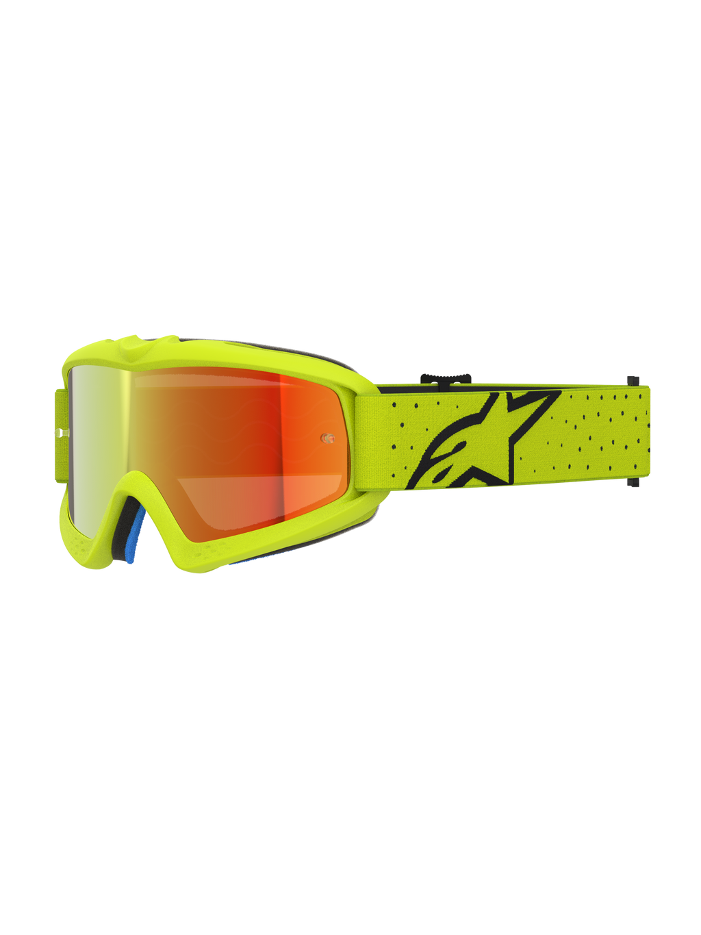 Alpinestars Vision Vesta Jovem, óculos de motocross para jovens, amarelos fluo e pretos, lente vermelha, certificados CE