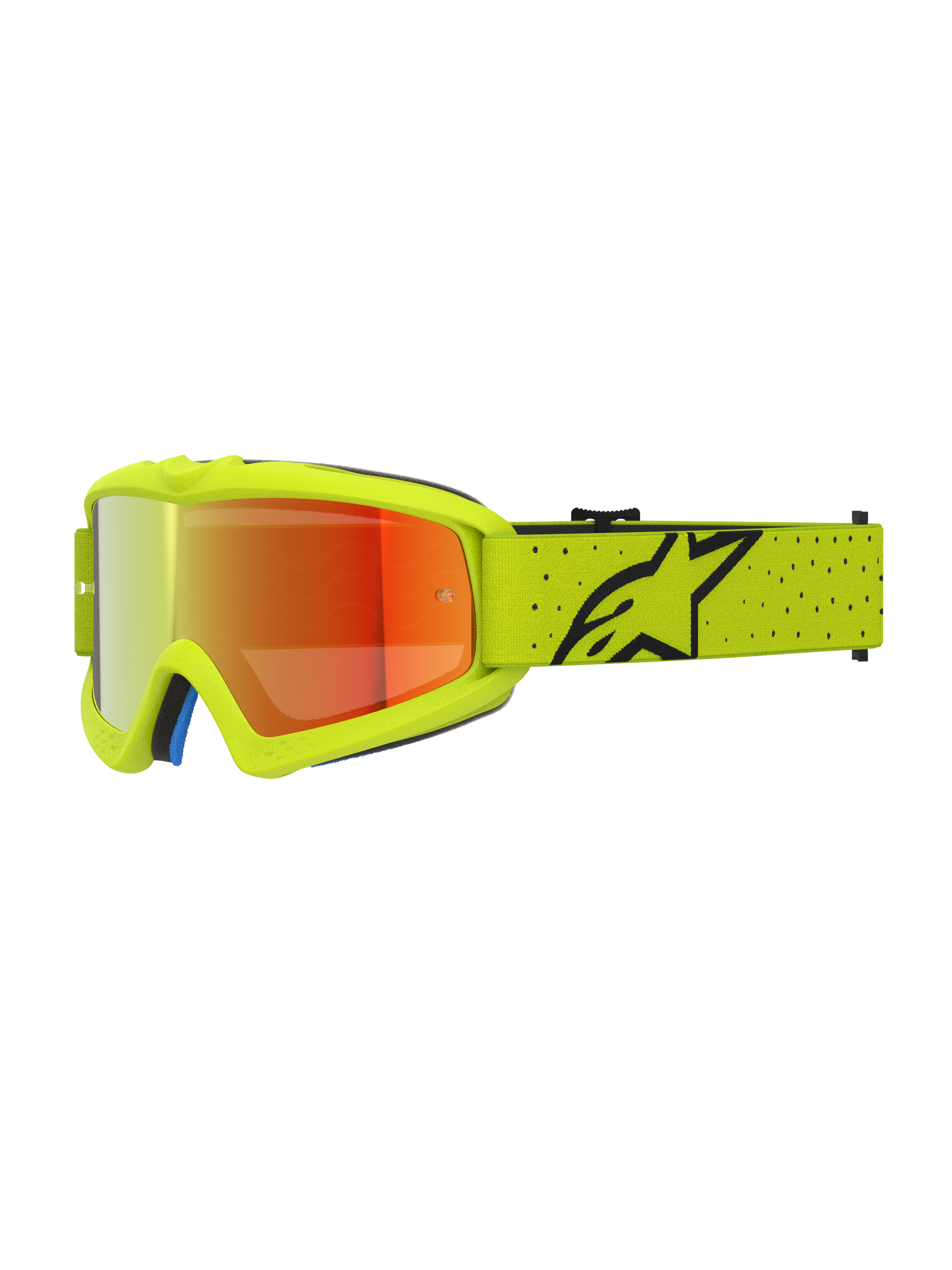 Alpinestars Vision Vesta Jovem, óculos de motocross para jovens, amarelos fluo e pretos, lente vermelha, certificados CE