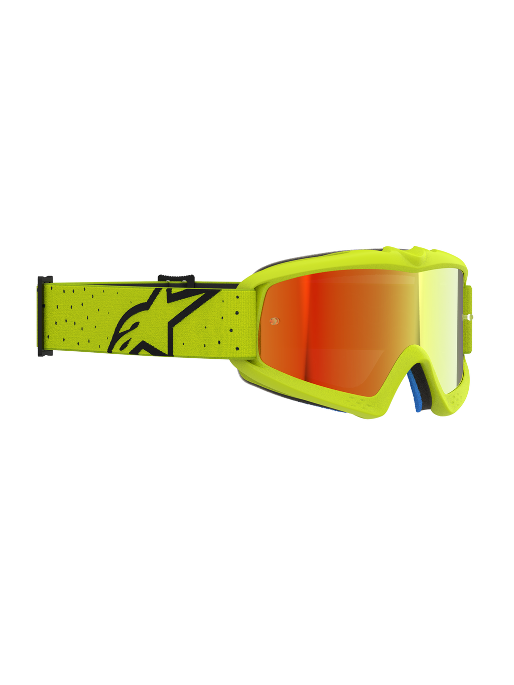 Alpinestars Vision Vesta Jovem, óculos de motocross, amarelo fluorescente e vermelho espelhado, lente antiembaciamento.