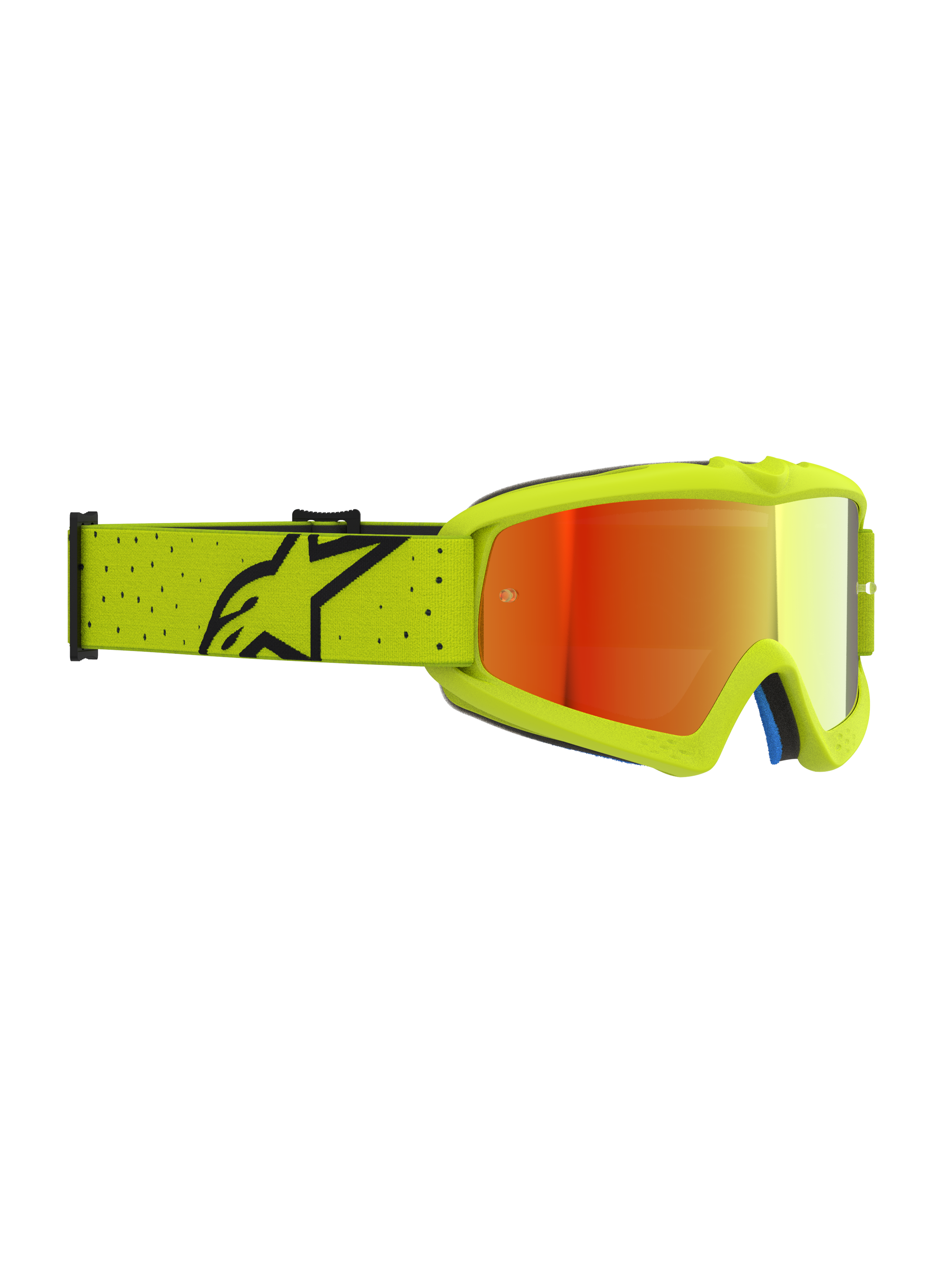 Alpinestars Vision Vesta Jovem, óculos de motocross, amarelo fluorescente e vermelho espelhado, lente antiembaciamento.