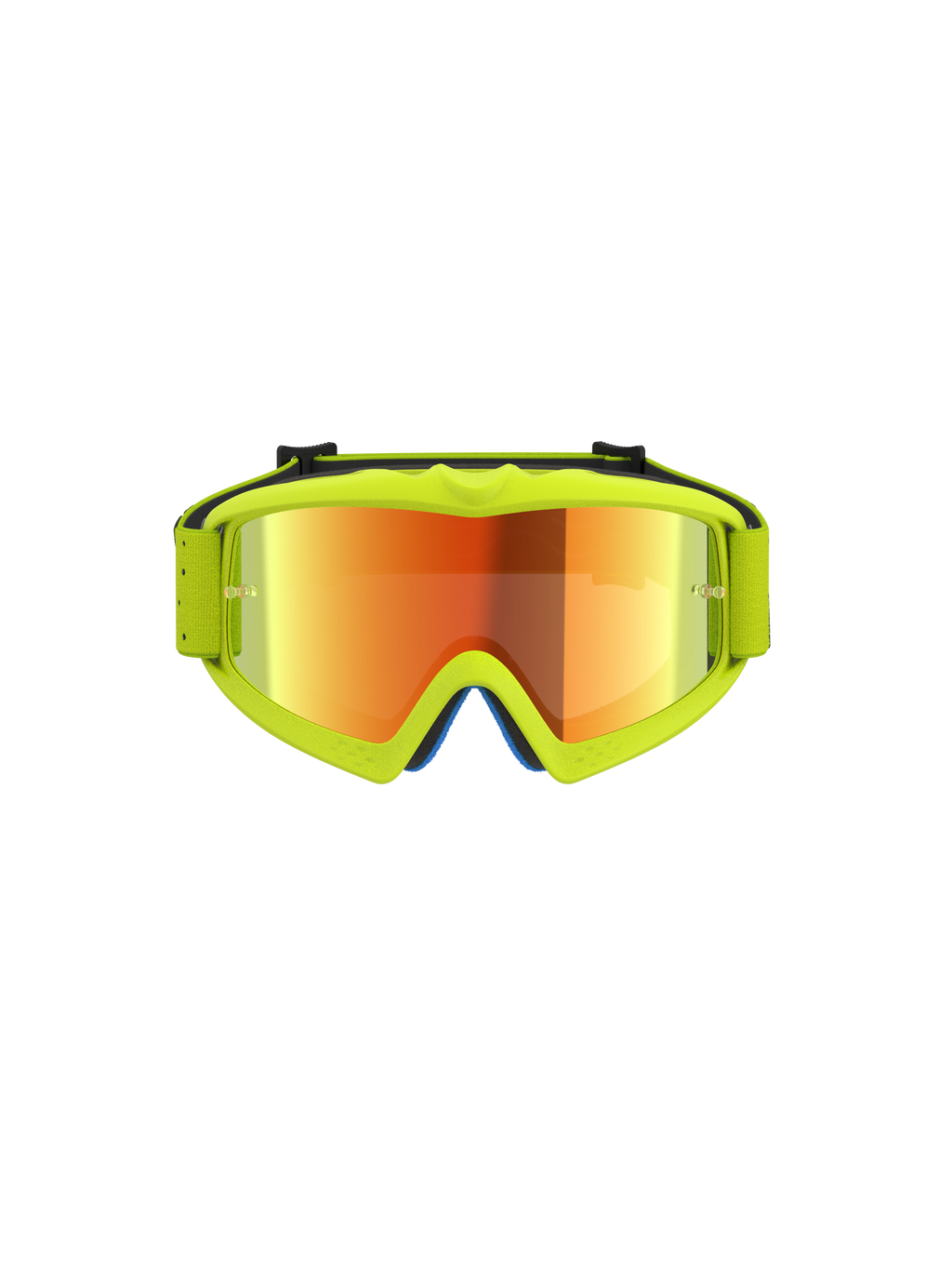 Alpinestars Vision Vesta Jovem, óculos de motocross para criança, amarelos fluo, lente espelhada vermelha e anti-embaciamento
