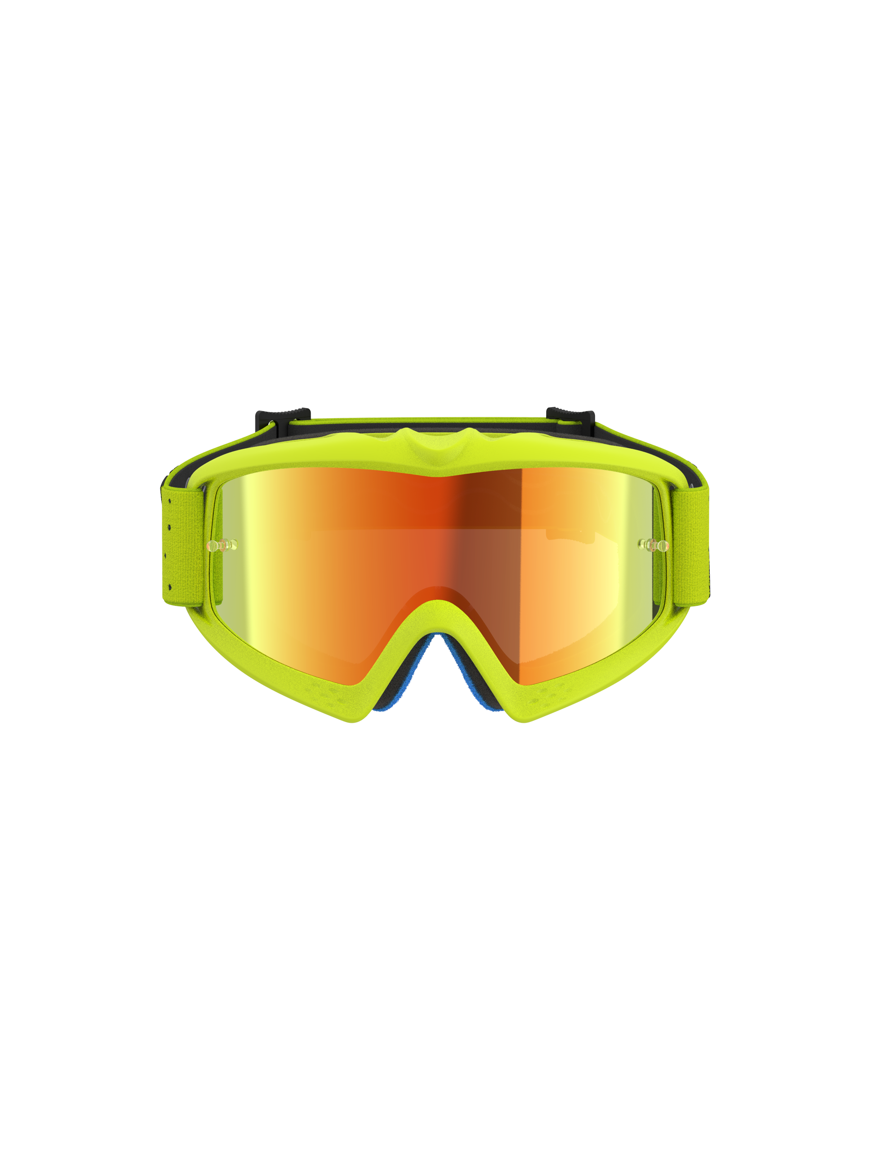 Alpinestars Vision Vesta Jovem, óculos de motocross para criança, amarelos fluo, lente espelhada vermelha e anti-embaciamento