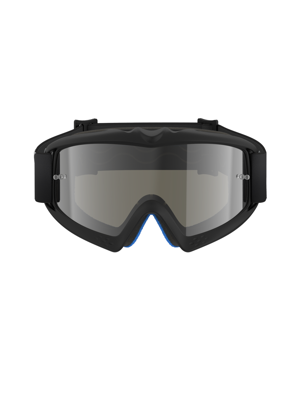 Alpinestars Vision Youth Corp Goggles, óculos de motocross, Black Mirror Silver, vista frontal com lente de policarbonato espelhada e armação de uretano A-FLEX preta, proteção ocular profissional de todo-o-terreno para jovens pilotos