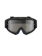 Alpinestars Vision Youth Corp Goggles, óculos de motocross, Black Mirror Silver, vista frontal com lente de policarbonato espelhada e armação de uretano A-FLEX preta, proteção ocular profissional de todo-o-terreno para jovens pilotos