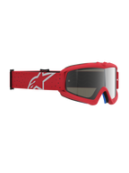 Alpinestars Vision Vesta Jovem, óculos de motocross para jovens, vermelhos e brancos com lente espelhada prateada