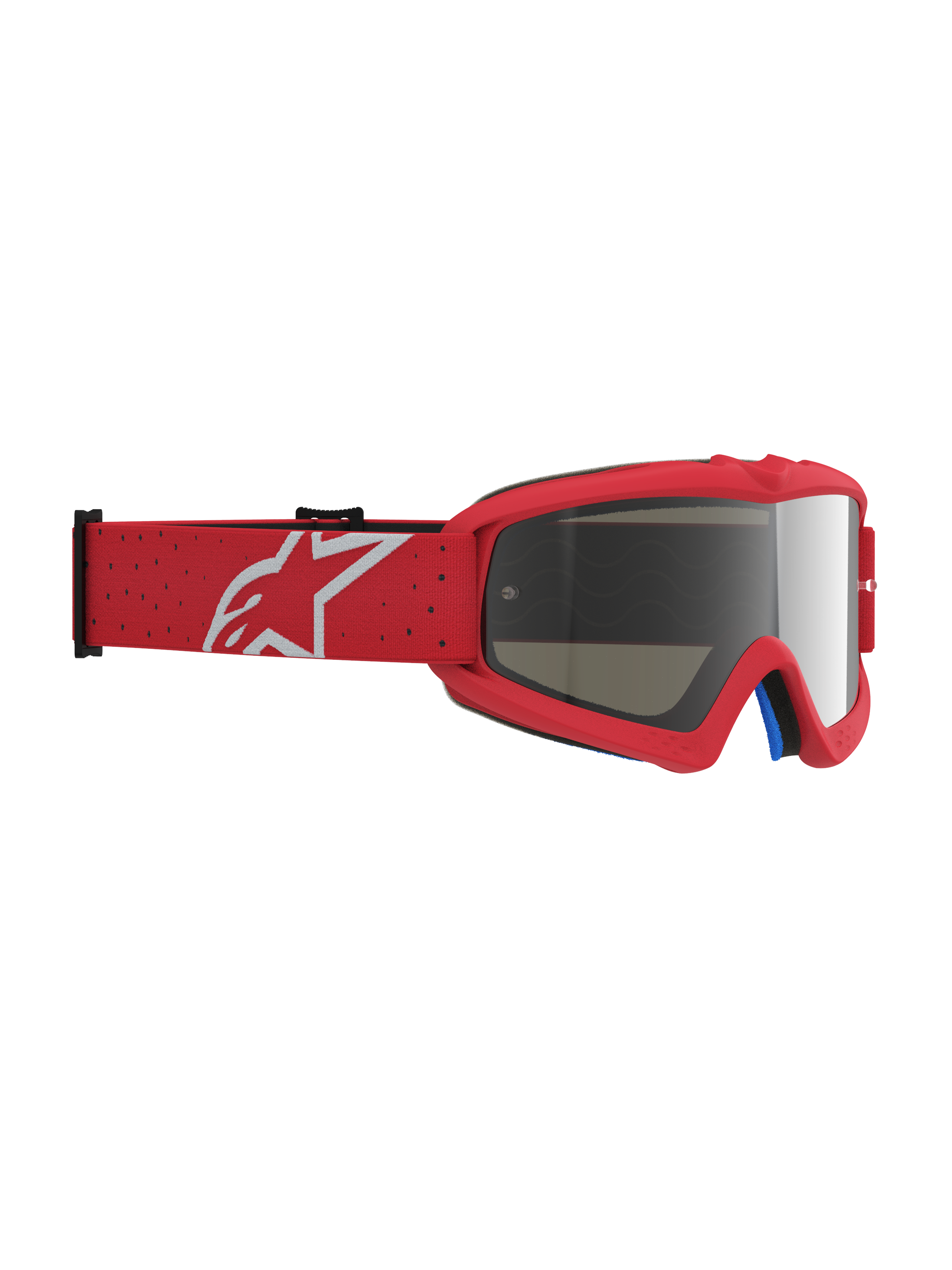 Alpinestars Vision Vesta Jovem, óculos de motocross para jovens, vermelhos e brancos com lente espelhada prateada