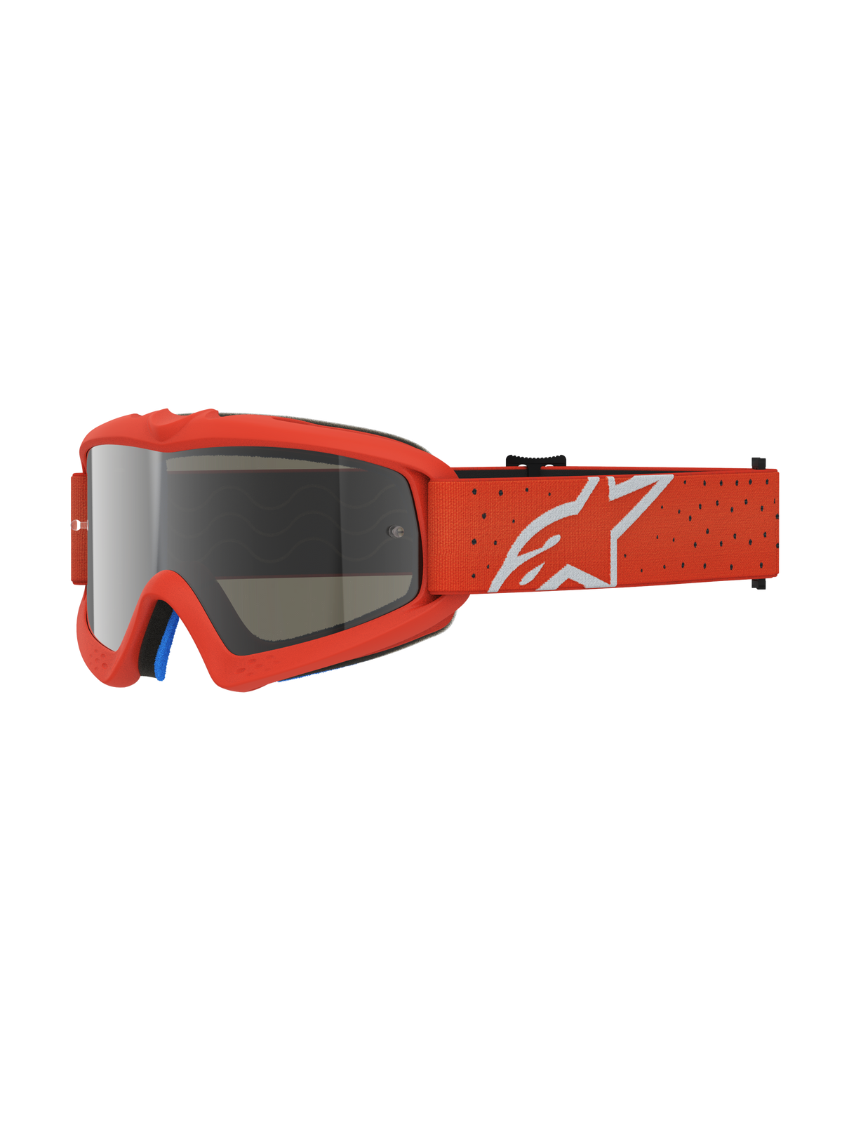 Alpinestars Óculos Vision Vesta Jovem, óculos de motocross para jovens, laranja, lente prateada espelhada e logótipo Astars.