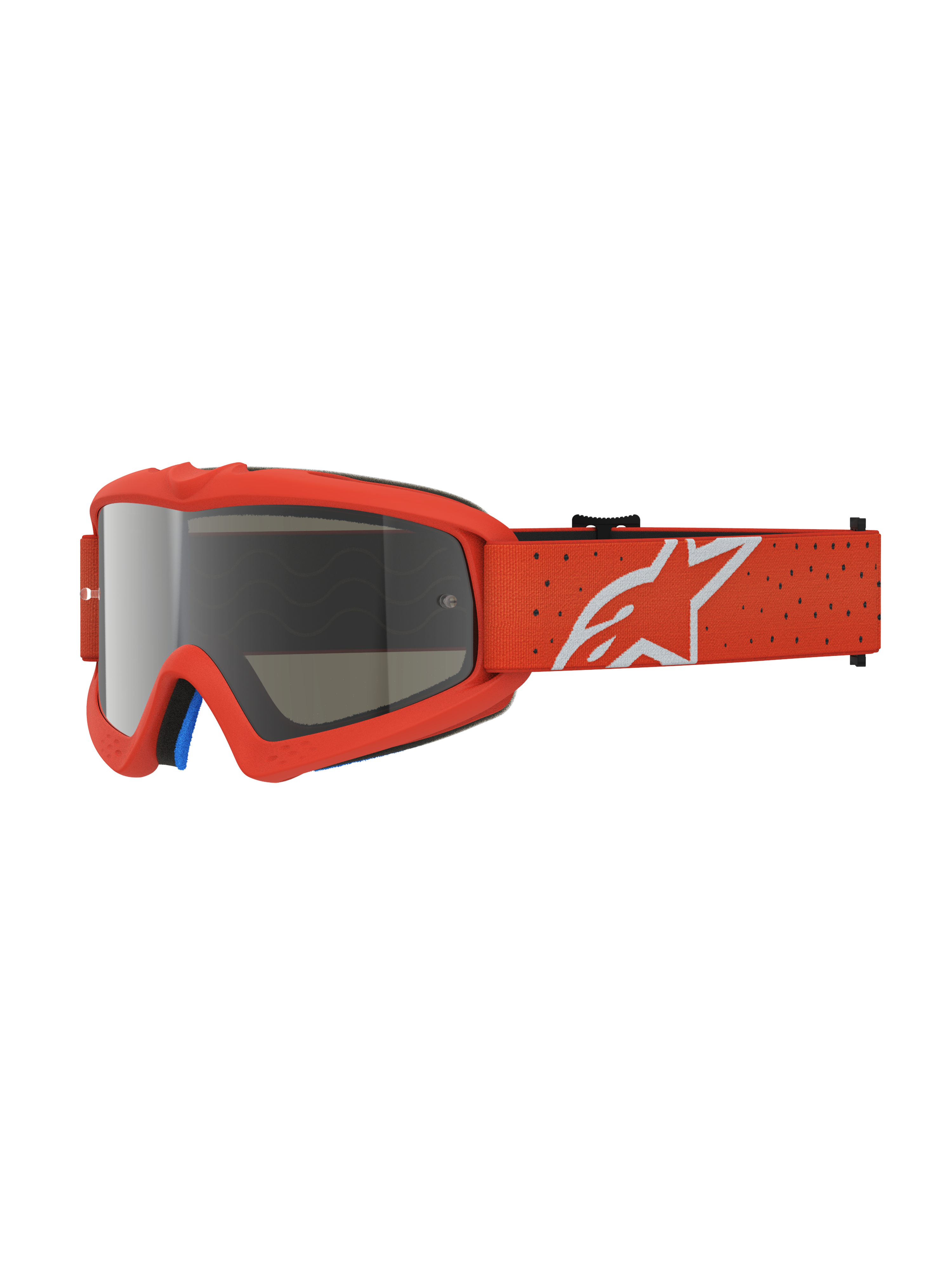 Alpinestars Óculos Vision Vesta Jovem, óculos de motocross para jovens, laranja, lente prateada espelhada e logótipo Astars.