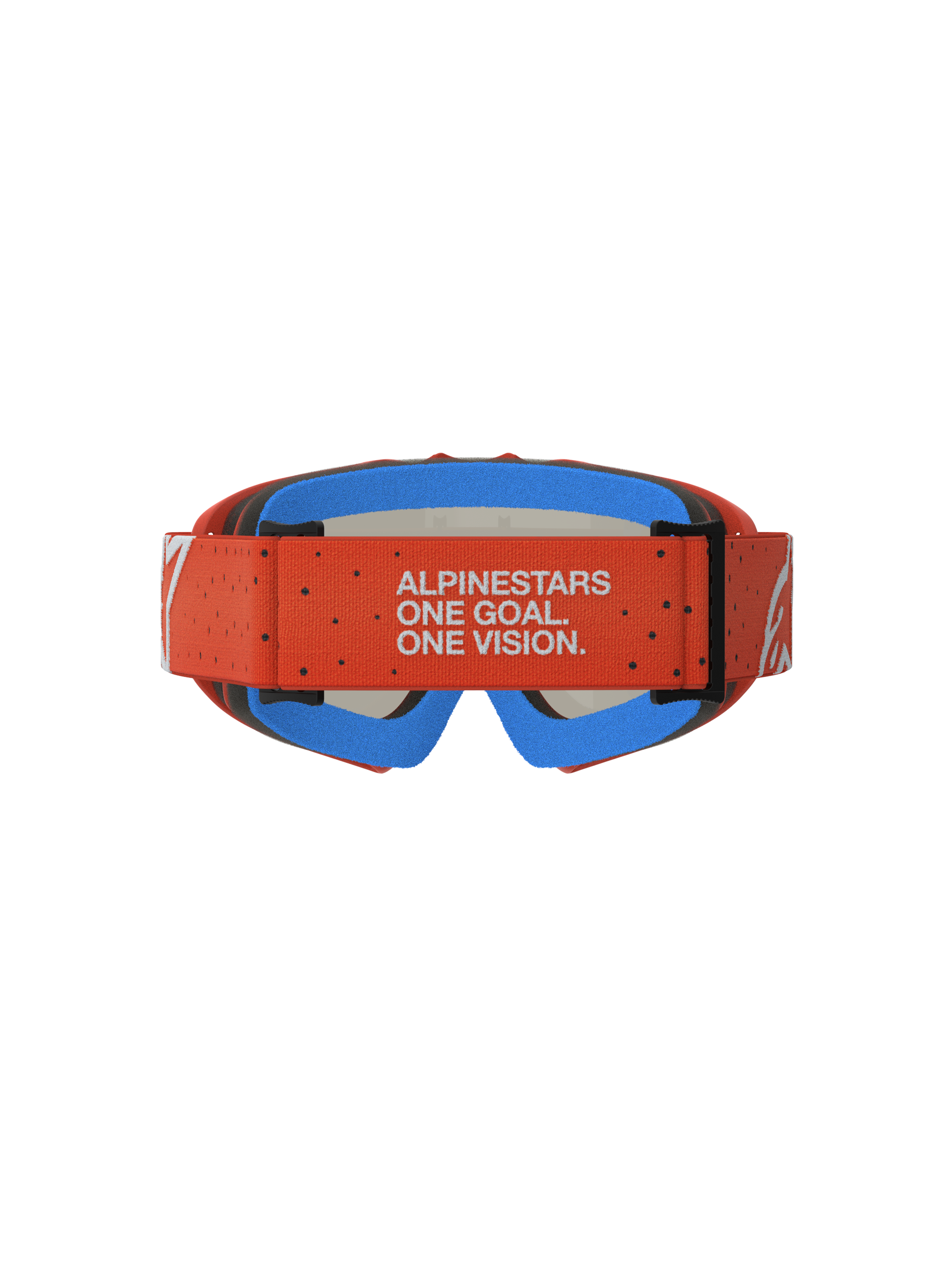 Alpinestars Vision Vesta Jovem, óculos de motocross para juventude, fita laranja com lema e espuma azul de conforto