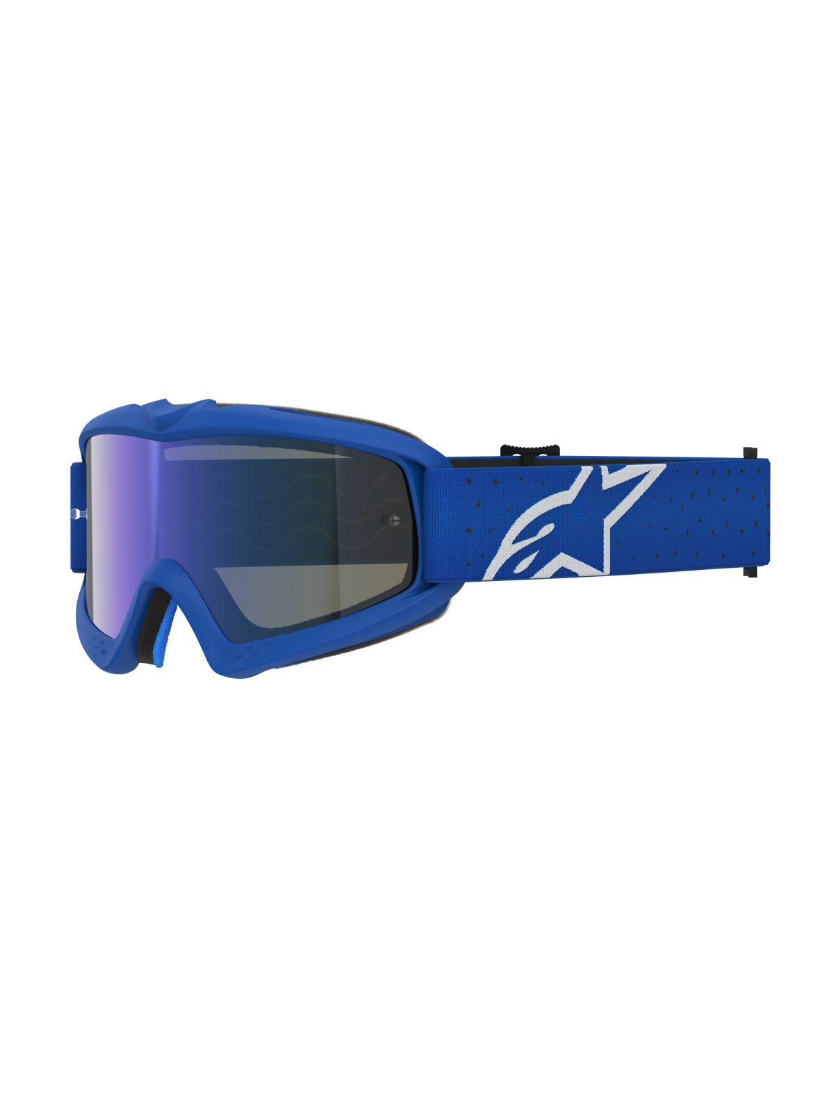 Alpinestars Vision Vesta Jovem, óculos de motocross para juventude, azuis e brancos, lente espelhada anti-embaciamento.