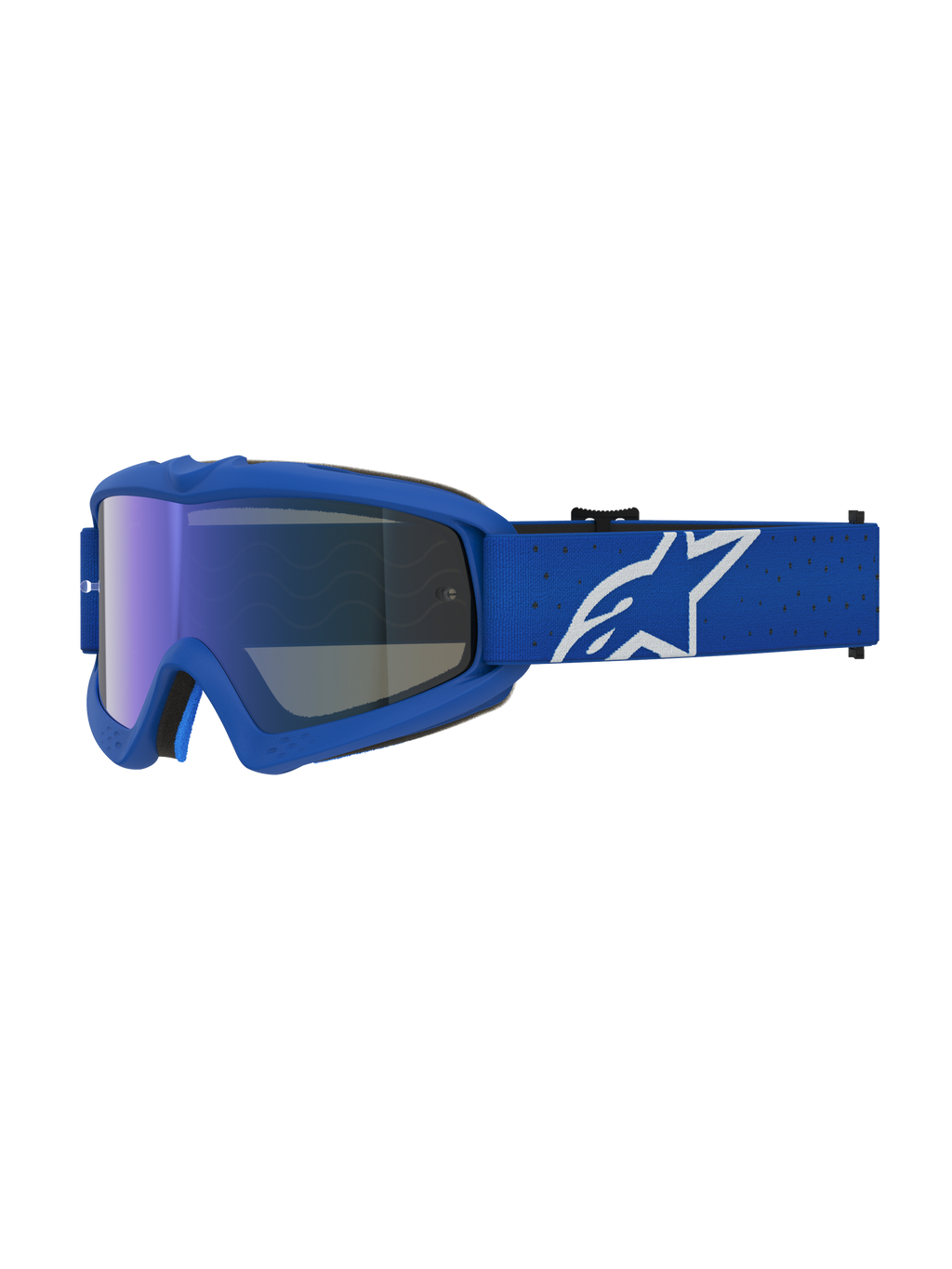 Alpinestars Vision Vesta Jovem, óculos de motocross para juventude, azuis e brancos, lente espelhada anti-embaciamento.