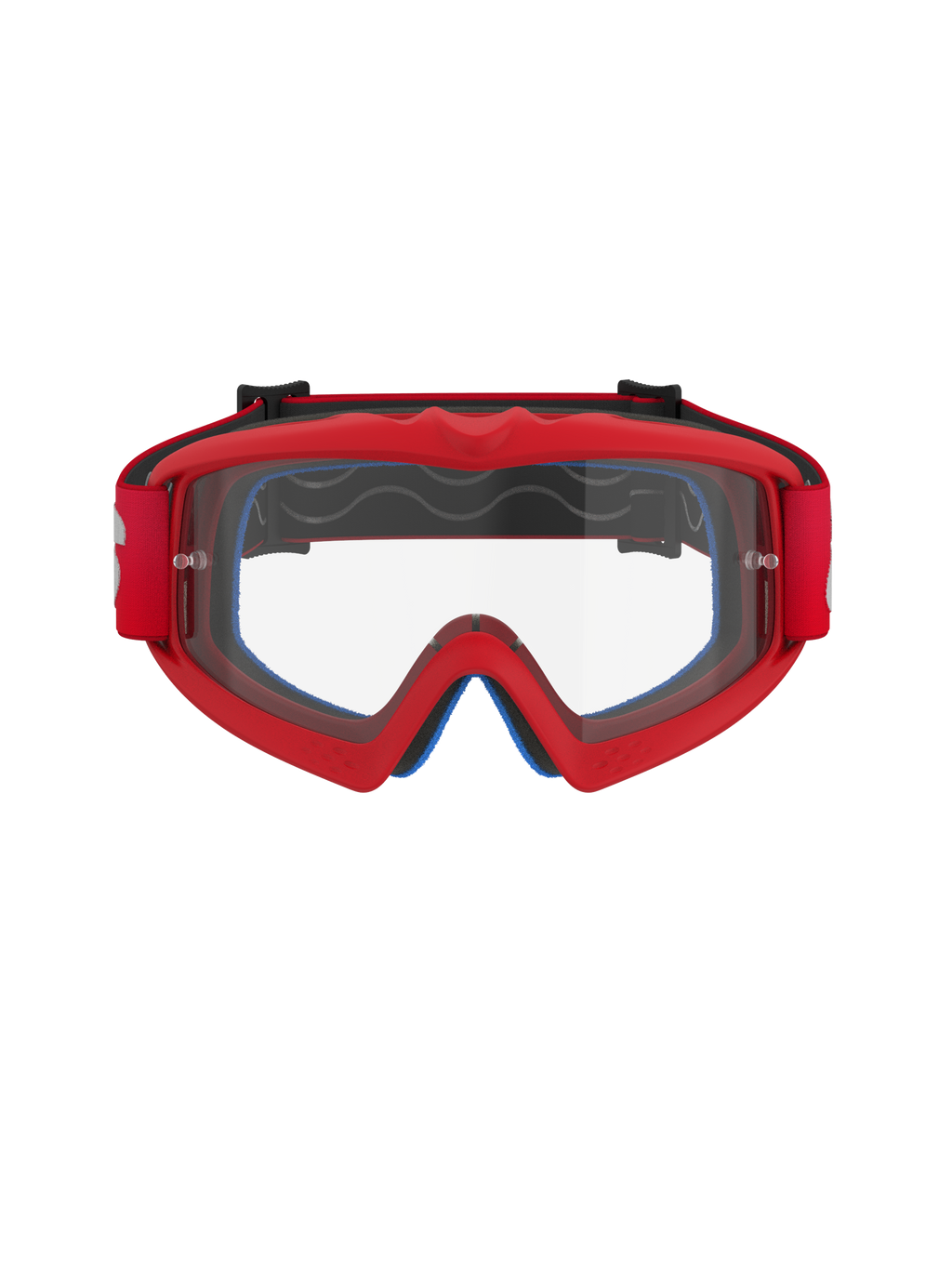 Alpinestars Vision Youth Blaze Goggles, óculos de motocross para jovens, vermelhos e transparentes, com armação flexível de uretano, lente de policarbonato anti-embaciamento com suportes para tear-off, vista frontal para performance em corridas off-road