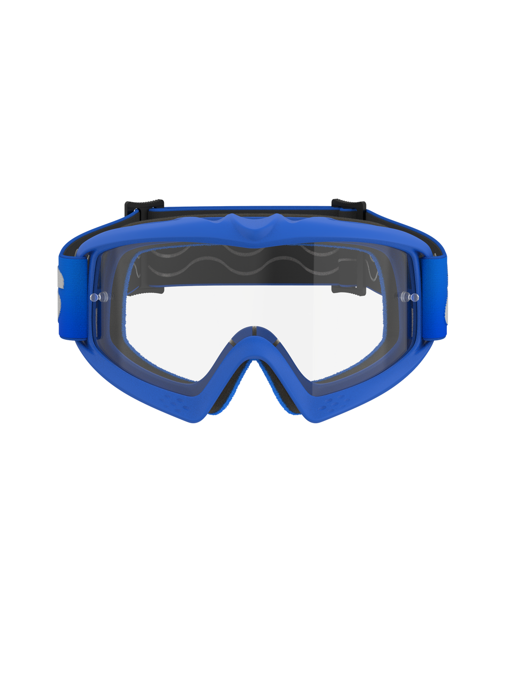 Alpinestars Vision Youth Blaze Goggles, óculos de motocross para jovens, armação azul com lente clara, com armação azul flexível A-FLEX, lente de policarbonato anti-embaciamento com postes para tear-off e correia tecida azul a condizer, concebidos para jovens pilotos e corridas off-road