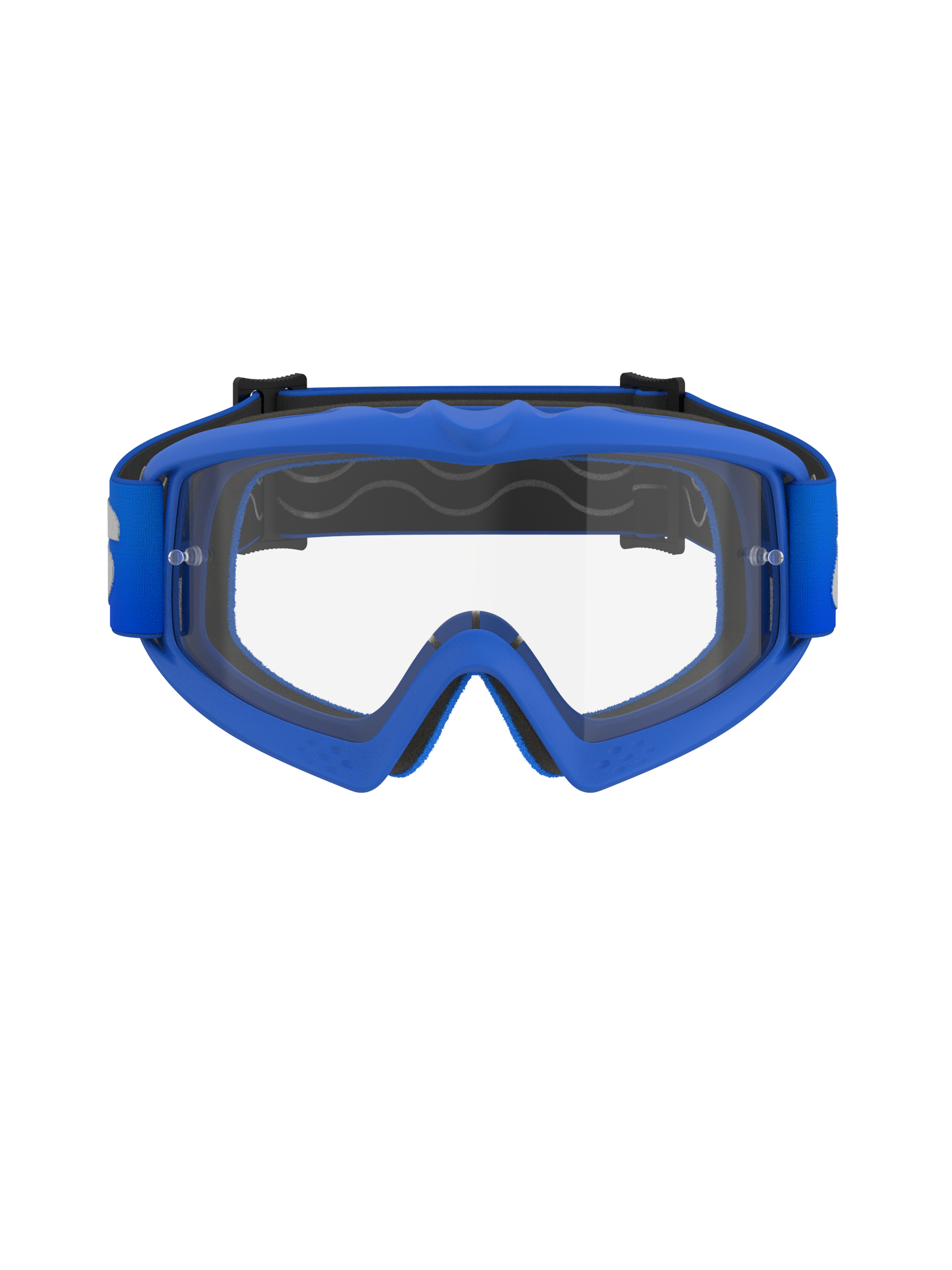Alpinestars Vision Youth Blaze Goggles, óculos de motocross para jovens, armação azul com lente clara, com armação azul flexível A-FLEX, lente de policarbonato anti-embaciamento com postes para tear-off e correia tecida azul a condizer, concebidos para jovens pilotos e corridas off-road