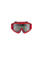 Alpinestars Vision Youth Blaze Goggles, óculos de motocross, vermelho e prateado espelhado, vista frontal, com uma armação vibrante em uretano vermelho e correia vermelha, concebidos para jovens pilotos com uma lente espelhada