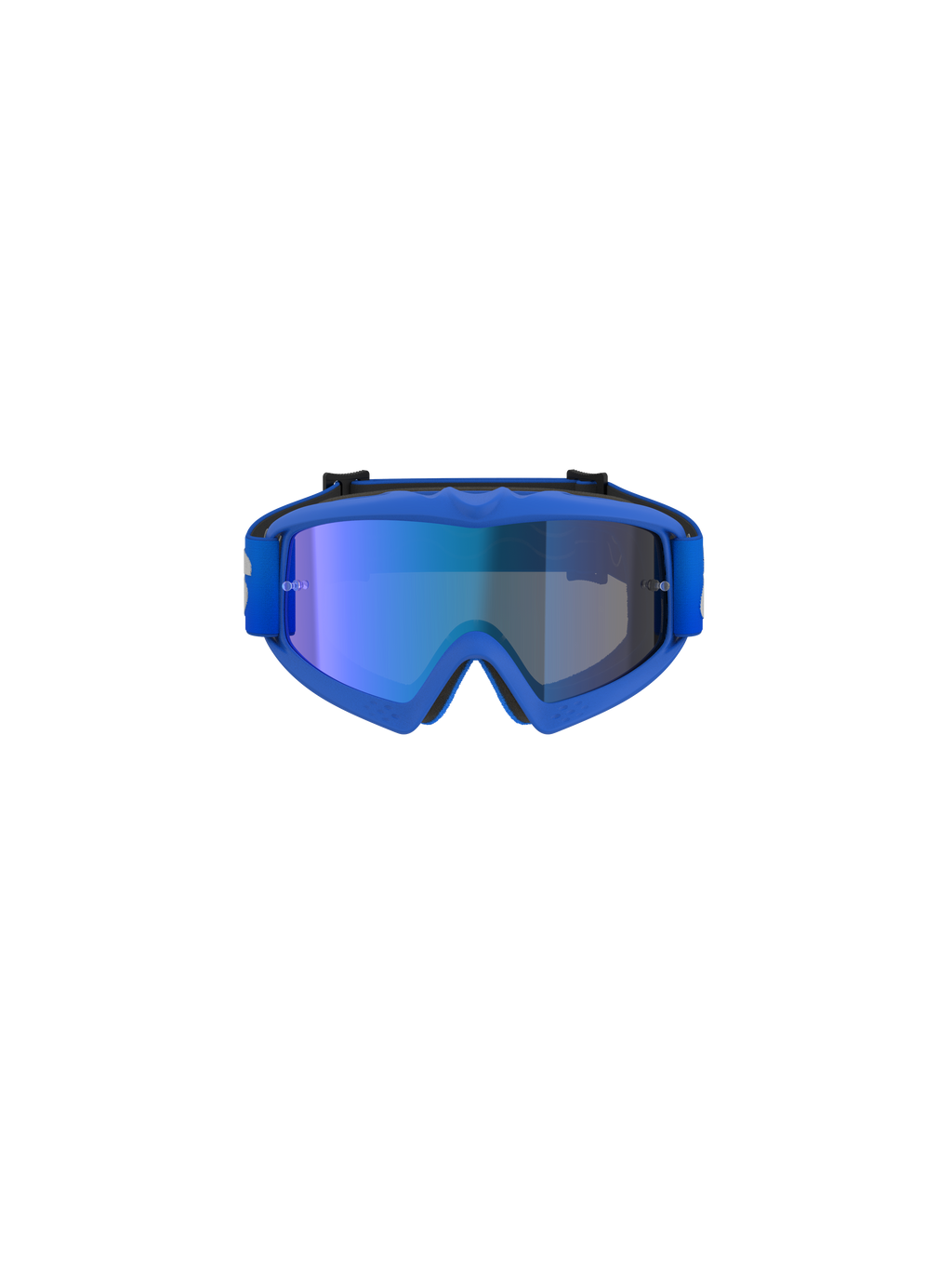 Óculos Alpinestars Vision Youth Blaze, óculos de motocross, azul espelhado azul, com lente azul espelhada e armação azul flexível, óculos de performance para jovens pilotos de todo-o-terreno