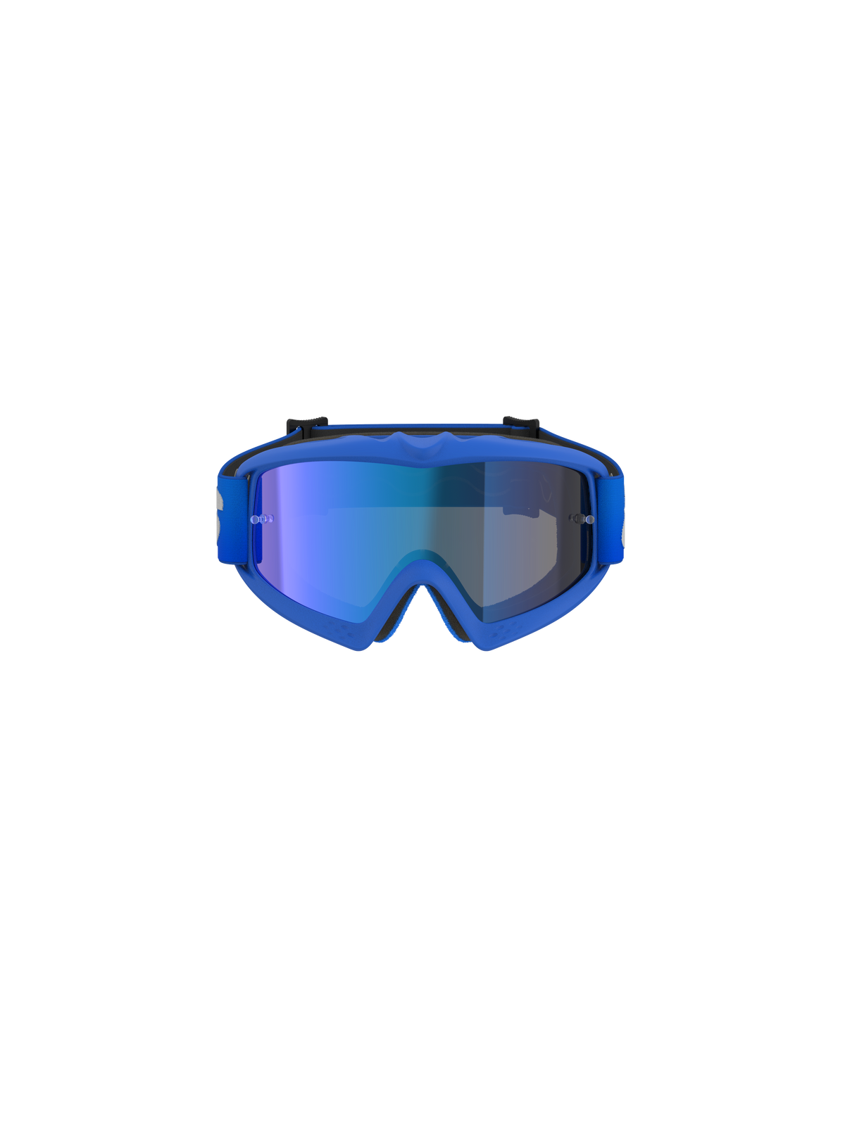 Óculos Alpinestars Vision Youth Blaze, óculos de motocross, azul espelhado azul, com lente azul espelhada e armação azul flexível, óculos de performance para jovens pilotos de todo-o-terreno