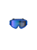 Óculos Alpinestars Vision Youth Blaze, óculos de motocross, azul espelhado azul, com lente azul espelhada e armação azul flexível, óculos de performance para jovens pilotos de todo-o-terreno