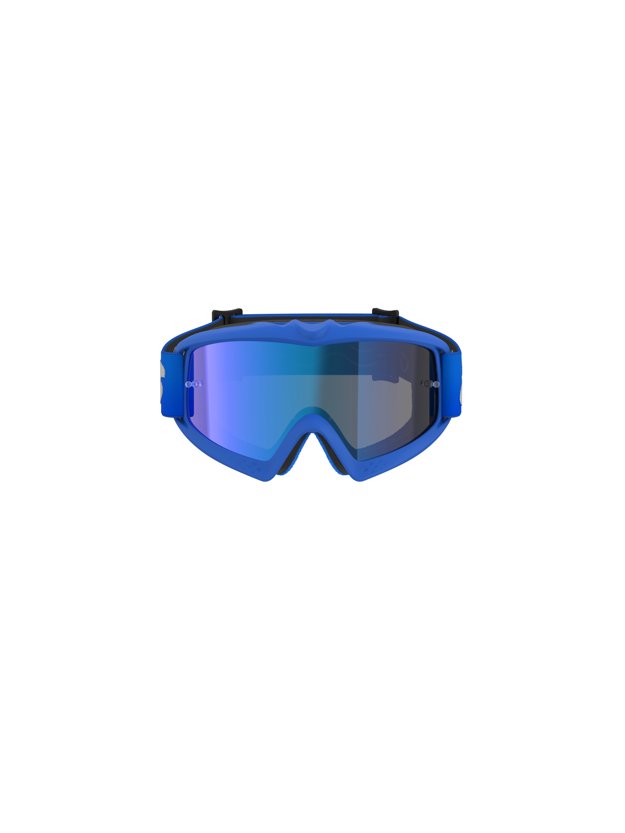 Óculos Alpinestars Vision Youth Blaze, óculos de motocross, azul espelhado azul, com lente azul espelhada e armação azul flexível, óculos de performance para jovens pilotos de todo-o-terreno