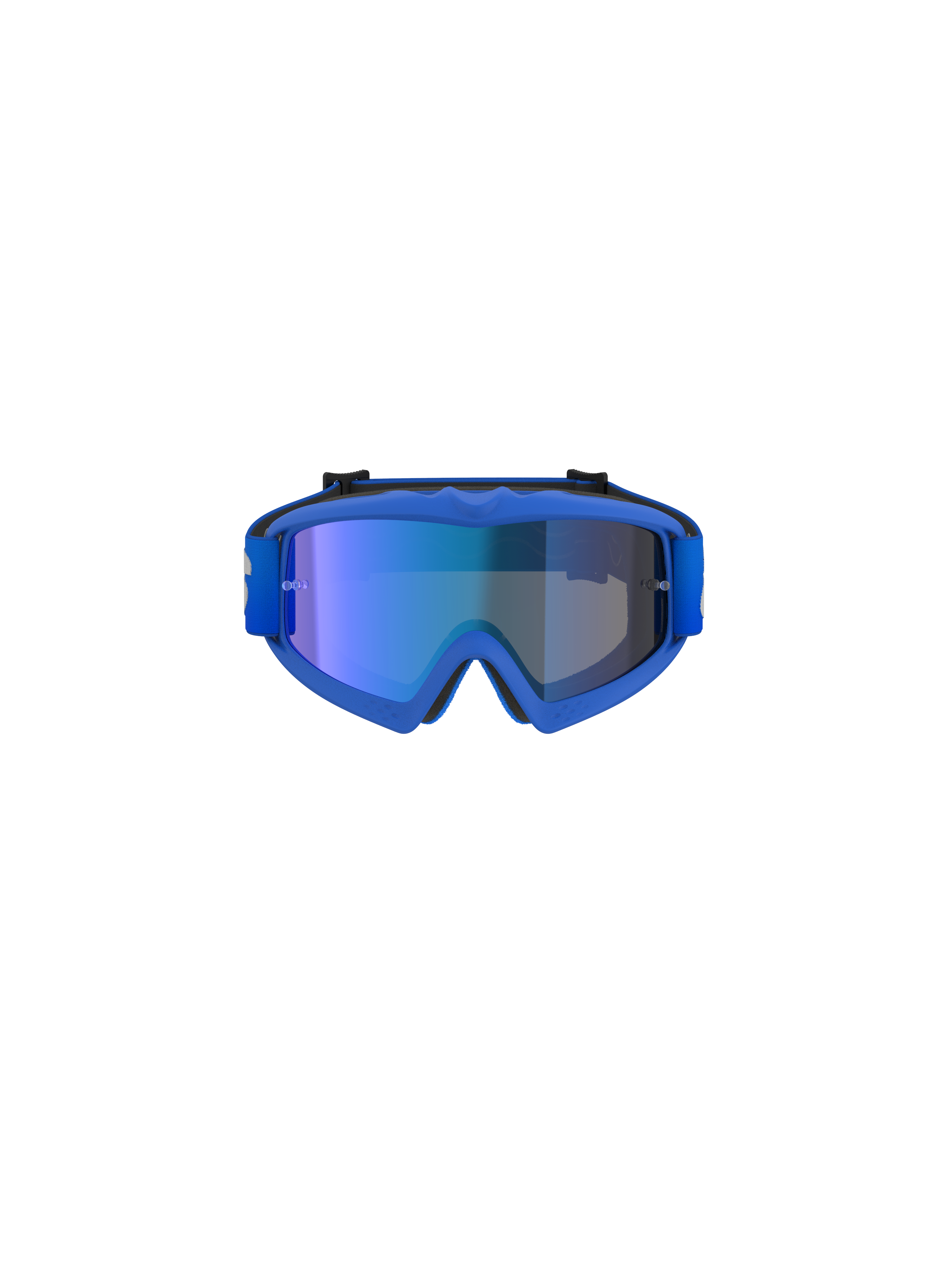Óculos Alpinestars Vision Youth Blaze, óculos de motocross, azul espelhado azul, com lente azul espelhada e armação azul flexível, óculos de performance para jovens pilotos de todo-o-terreno