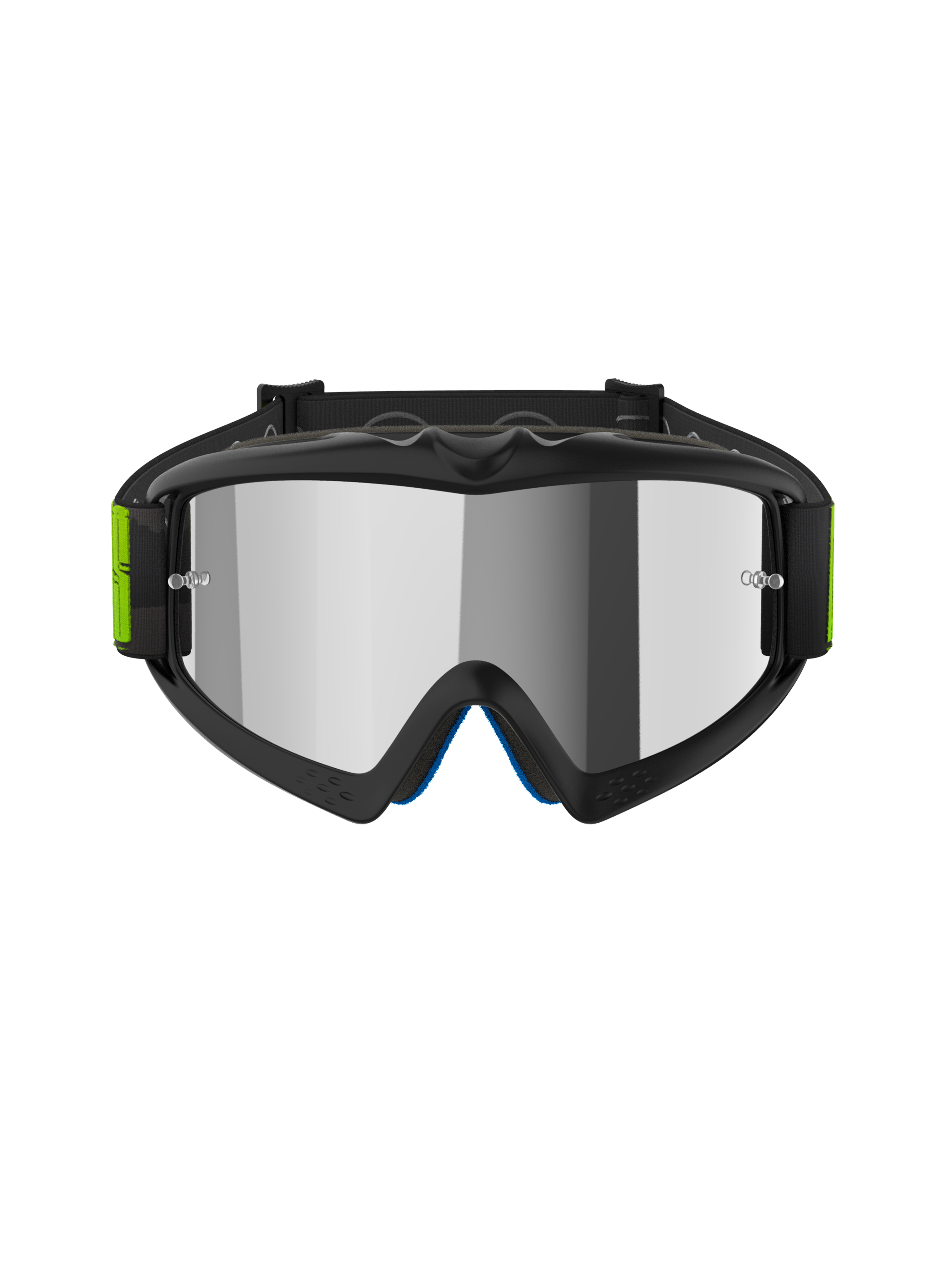 Alpinestars Vision Youth Hollow Goggles, óculos de motocross, cinzento e amarelo néon, lente prateada espelhada, com armação flexível, suportes para tear-offs e correia ajustável com detalhes néon, design específico para jovens para corridas todo-o-terreno