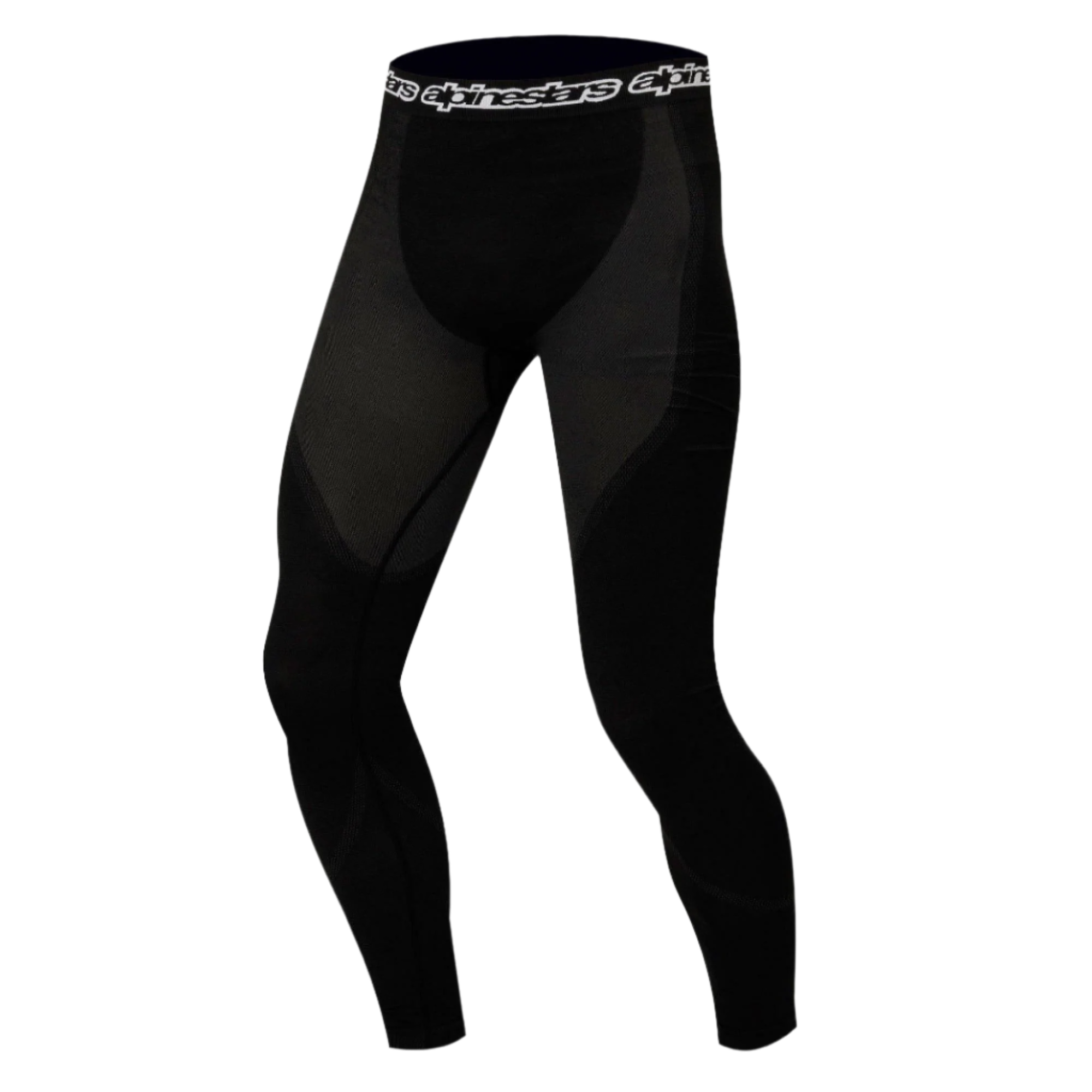 Alpinestars KX Bottom, calças de roupa interior técnica, pretas, com painéis anatómicos de absorção de humidade e cintura elástica com logótipo, concebidas para performance sob fatos de competição
