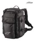 Alpinestars Mochila Rover Overland, mochila de moto adventure, preta, com capacidade de 39 litros, design roll-top e compartimento frontal compressível