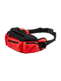 Alpinestars MM93 Waist Bag, bolsa de cintura para motociclismo, vermelho vivo, vermelho néon e preto, com grafismos Marc Marquez, vários compartimentos com fecho de correr, correia de cintura ajustável com fivela e pega superior
