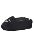 Alpinestars capa para kart, capa impermeável preta com logótipos brancos, ajuste estruturado e bordo inferior elástico para proteção no paddock e durante o armazenamento